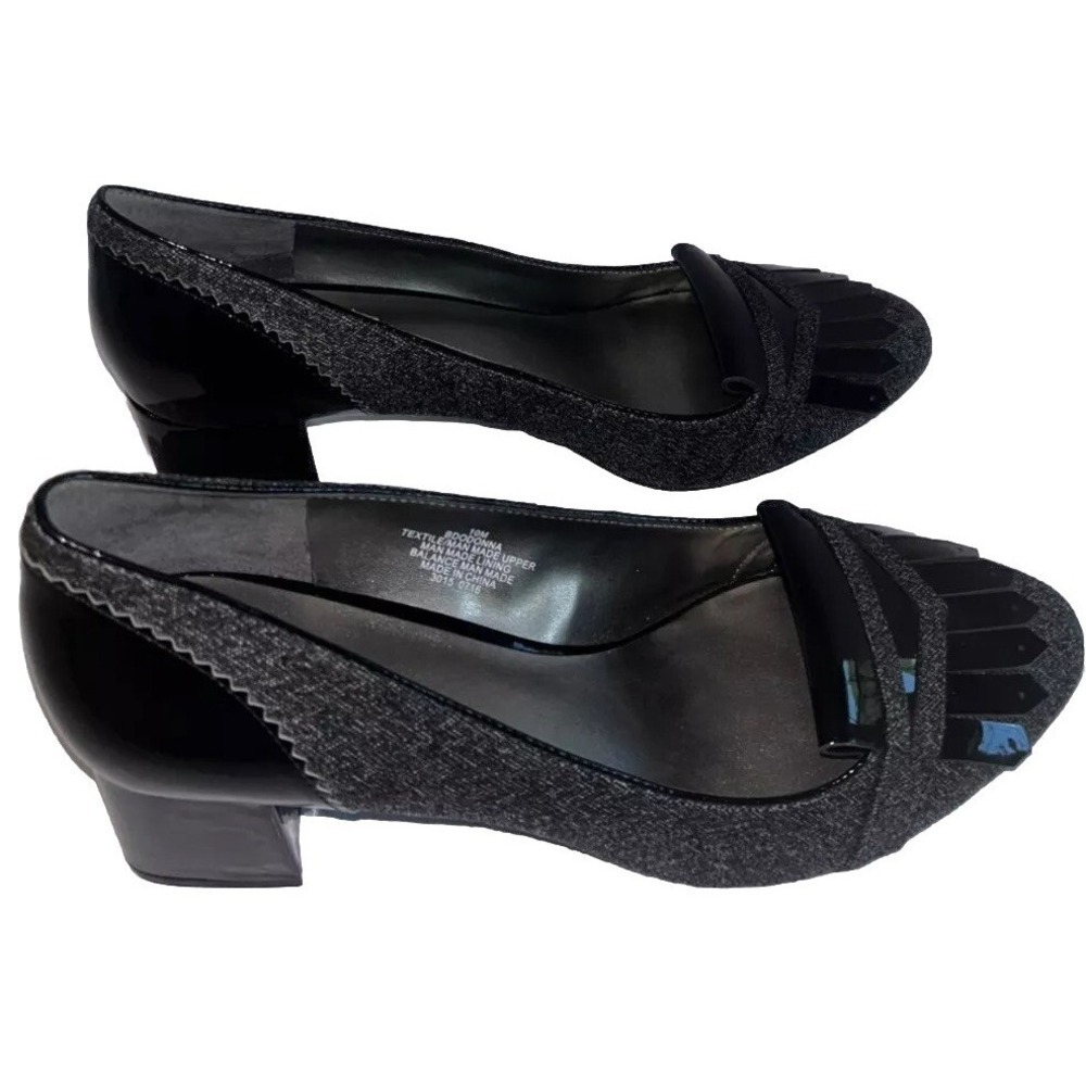 Bandolino Wedge 2" Heels Bdodonna 10 M Grey w/Black fridge on Top. New - Picture 9 of 12